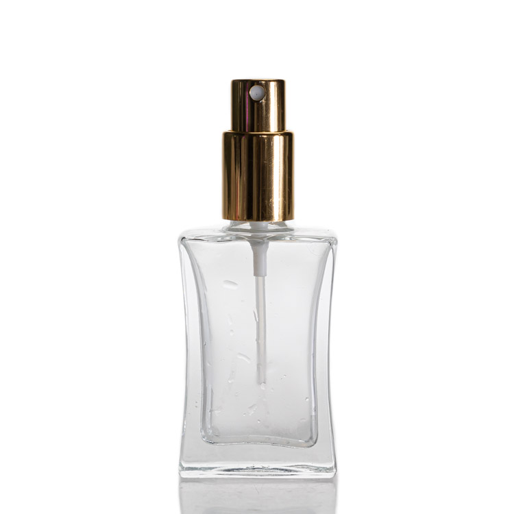 Wholesale small Glass Perfume Bottle Clear Empty Glass Sqaure 30mlPerfume Bottle 