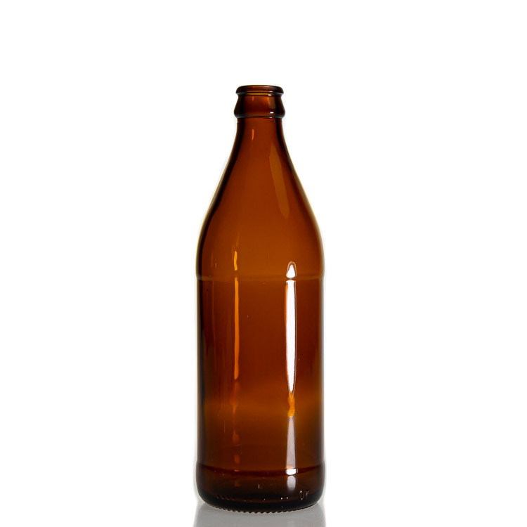 Wholesale Whisky Bottle Empty Round Amber 500ml Beverage Glass Wine Bottles 